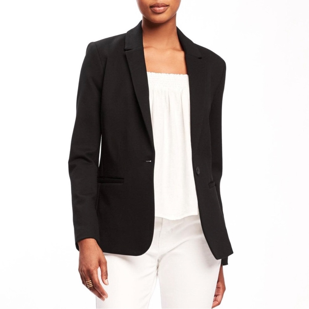 Old Navy Women’s Small Black Knit stretch Classic Blazer Jacket